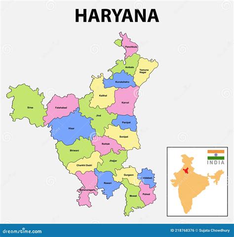 Haryana Map Haryana Administrative And Political Map Haryana Map With