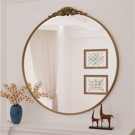 KeonJinn 24 In H X 24 In W Medium Frame Round Gold Antiqued Classic