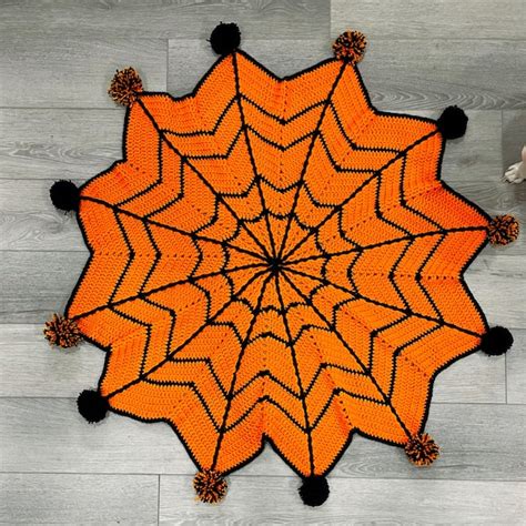 Spider Web Blanket Crochet Pattern Halloween Blanket Crochet Pattern