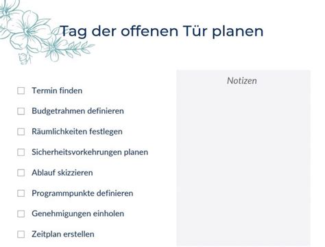 Tag Der Offenen T R Planen Checkliste F R Unternehmen