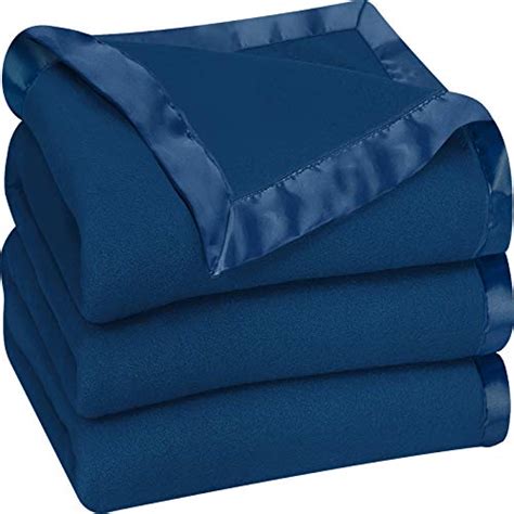 Utopia Bedding Fleece Blanket Queen Size Navy Soft Cozy Sateen Bed