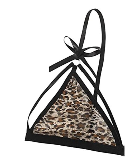 Buy Romwe Women S 2 Piece Harness Lingerie Set Leopard Print Cutout Bra