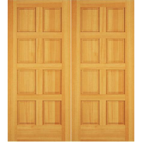 ESWDA 52x96 Exterior Swing Fir Wood 8 Panel Rustic Double Door Euro