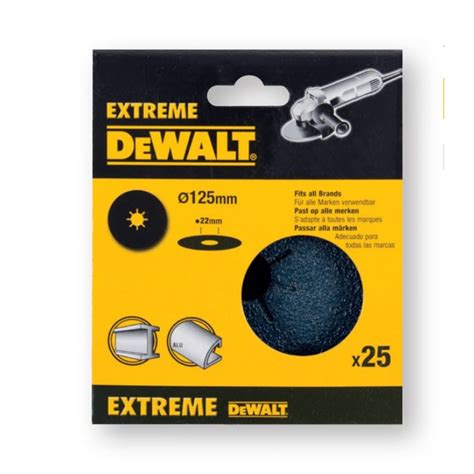 Круги шлифовальные фибровые EXTREME (125 мм, 60G, 25 шт.) DEWALT DT3212 ...