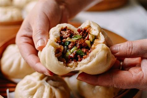 Chinese Steamed Pork Buns 包子 Baozi The Woks Of Life Recipe Steamed Pork Buns Pork