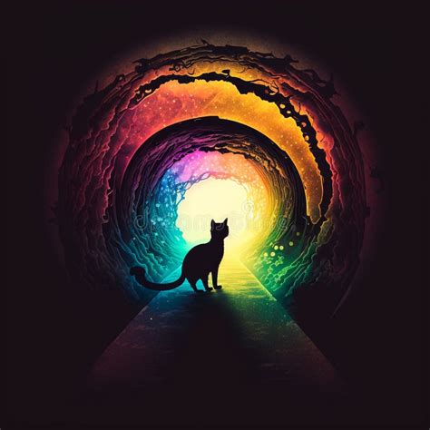 Rainbow Bridge Rainbow Cat Death Rainbow Cute Cat Tunnel GENERATIVE AI ...