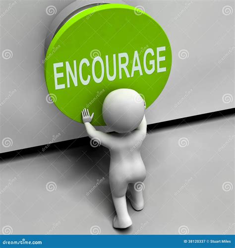 Encourage Button Means Inspire Motivate Royalty Free Stock Photography - Image: 38120337