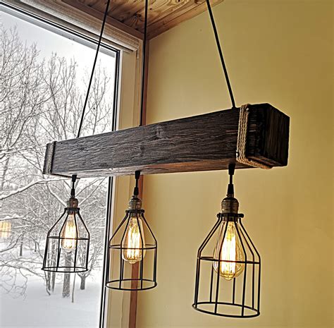 Rustic lighting - wood chandelier