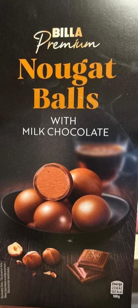 Nougat Balls With Milk Chocolate Billa Premium Kalorie Kj A Nutri N