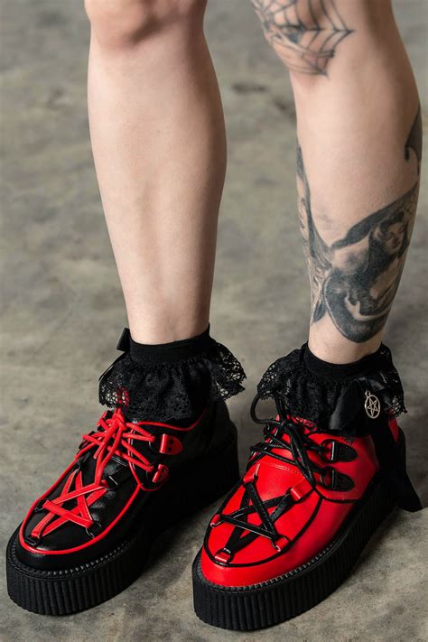 Buty Damskie Creepers Killstar Hexellent Black Red Sklep