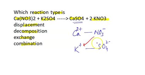 SOLVED: Question 8 Which reaction type is Ca(NO3)2 - K2SO4 CaSO4 + 2 ...