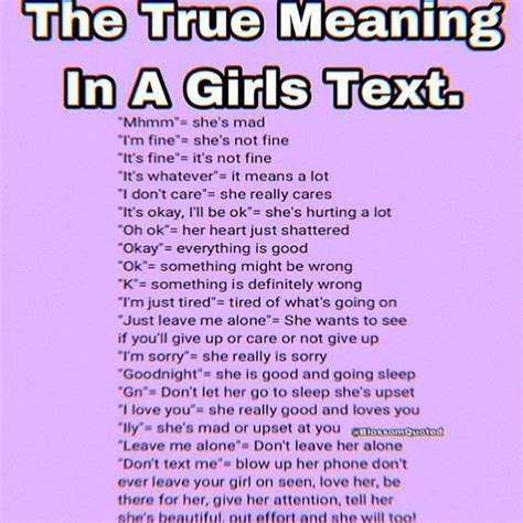 The True Meaning In A Girls Text Funny Quotes For Teens Relationship