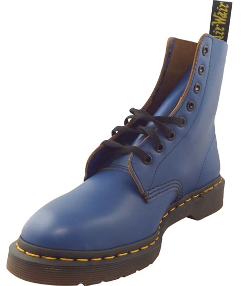 Dr Martens Unisex Pascal Blue Vintage Smooth Retro Leather Boots Ebay