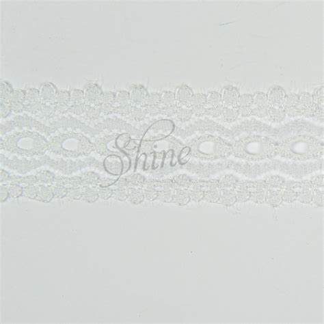 Daisy Nylon Eyelet Lace Trimming 8817 White Shine Trimmings Fabrics