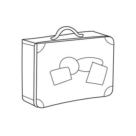 Simple Coloring Page Coloring Book For Children Suitcase With