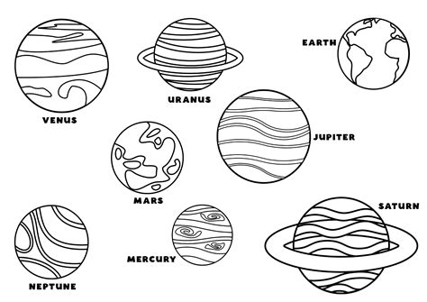 Sistema Solar Los Ocho Planetas Páginas De Espacio Galaxia Planetas Para Imprimir