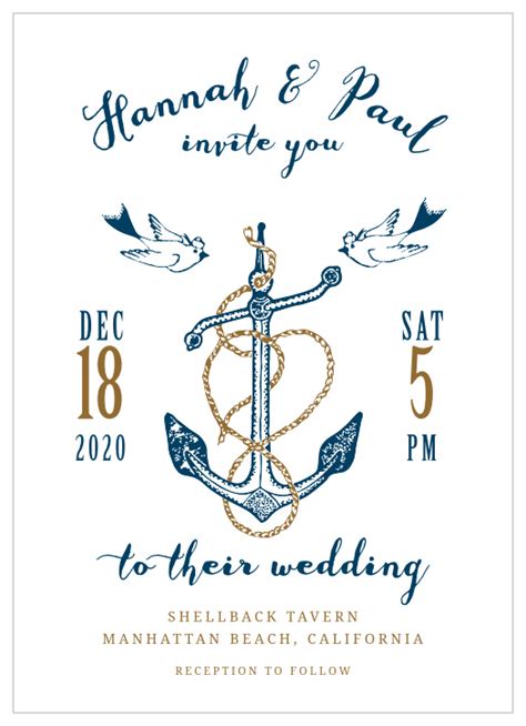 Nautical Wedding Invitations Match Your Color And Style Free