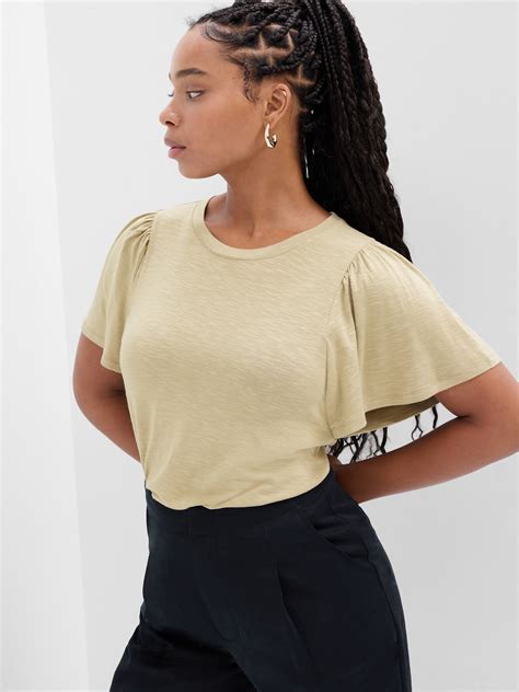 Luxe Flutter Sleeve T Shirt Gap Factory