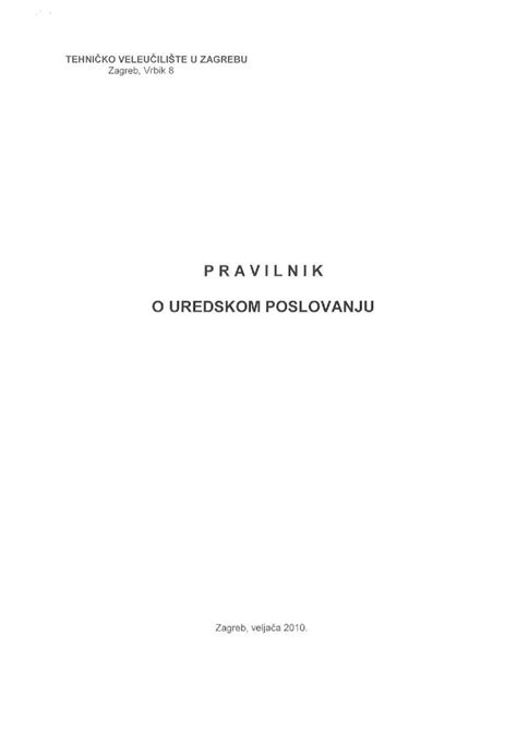 Pdf Pravilnik O Uredskom Poslovanju Dokumen Tips