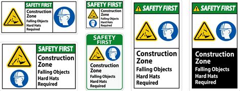 Safety first sign construction zone falling Vector Image