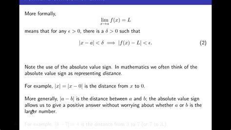 MATH 1420 1 6a Formal Definition Of Limit YouTube