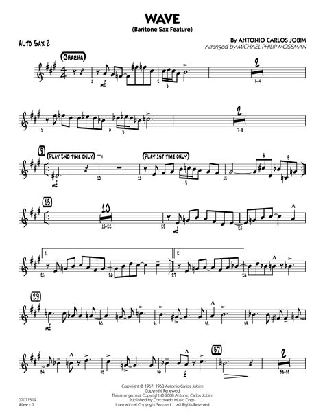 Wave Arr Michael Philip Mossman Alto Sax Sheet Music Antonio