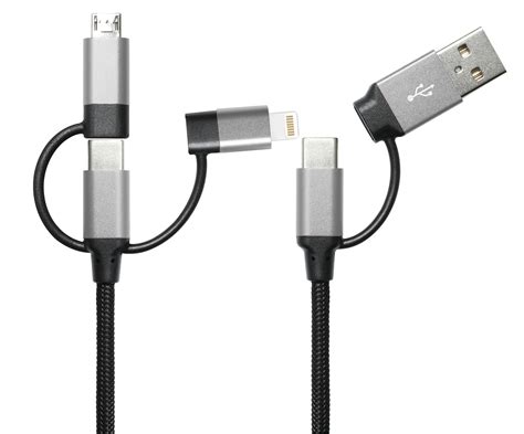 Callstel 6in1 Schnelllade Datenkabel USB A C Zu USB C MicroUSB 3A