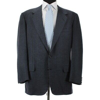 Oxxford Clothes Cashmere Wool Sport Coat Size 44T In Blue Striped EBay