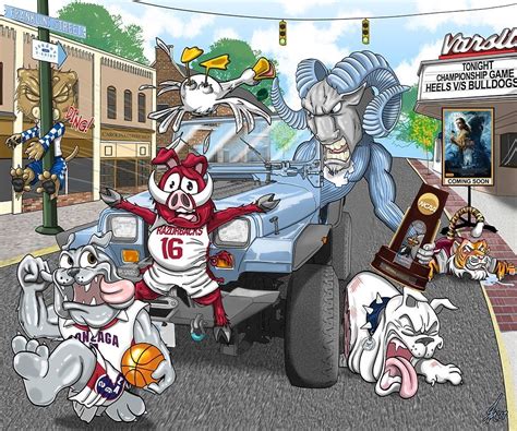 Unc Tar Heels Ncaa Ride Cartoon North Carolina Tar Heels