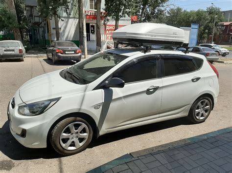 Багажный бокс Евродеталь Магнум 350 — Hyundai Solaris Hatchback, 1,4 л ...