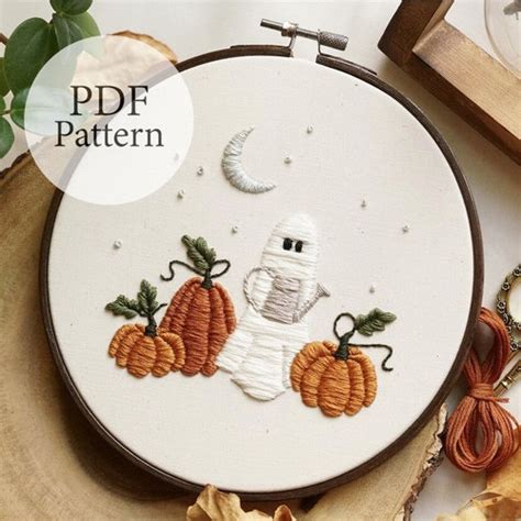 Halloween Embroidery Pdf Digital Pattern Etsy