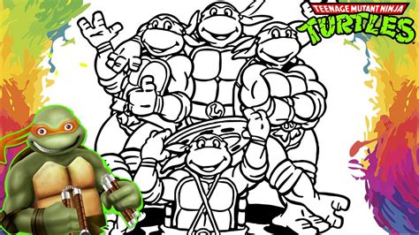 Pintando Tartaruga Ninja em Português Coloring Leonardo Donatello