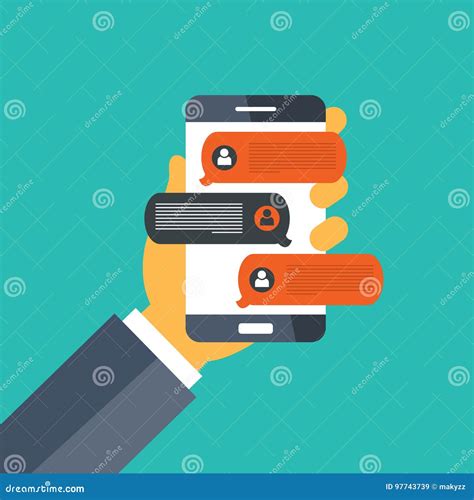 Telefone Celular Notifica Es Da Mensagem Do Bate Papo Ilustra O