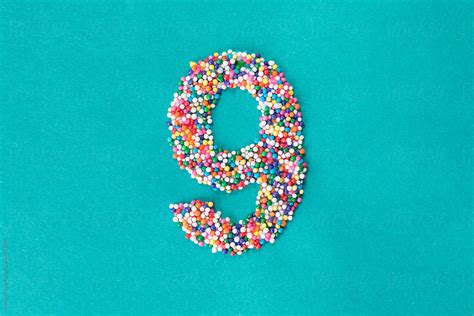 The Number Nine Built From Nonpareils By Stocksy Contributor Kathryn