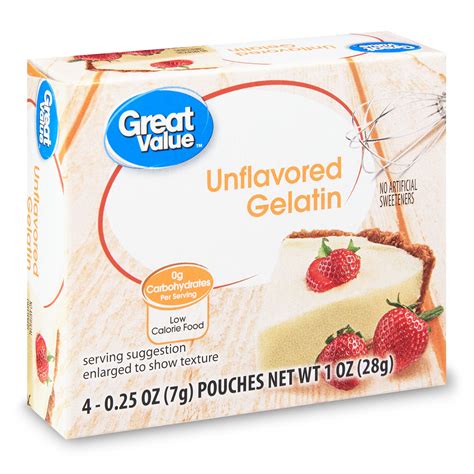 Great Value Unflavored Gelatin 025 Oz 4 Count