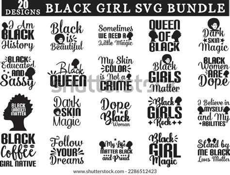 Black Girl Svg Bundle Black Girl Stock Vector Royalty Free 2286512423 Shutterstock