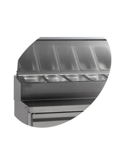 Saladette réfrigérée en inox 2 portes et cuve bacs GN1 3