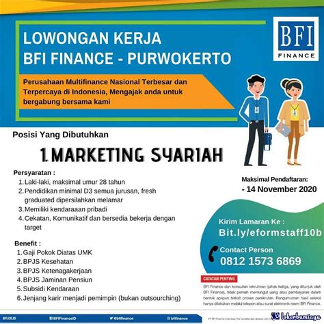 Lowongan Kerja PT BFI FINANCE INDONESIA Tbk November 2020