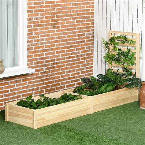 Lot de 2 jardinières avec treillis ensemble de 2 carrés potagers