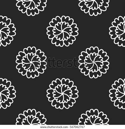 Vector Doodle Flowers Seamless Background Stock Vector Royalty Free