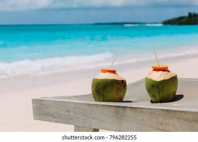 Two Coconut Drinks On Tropical Beach Stock Photo 796282255 | Shutterstock