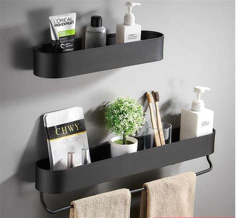 BLACK BATHROOM SHELF Bathroom Wall Shelves Shower Shelves Kitchen