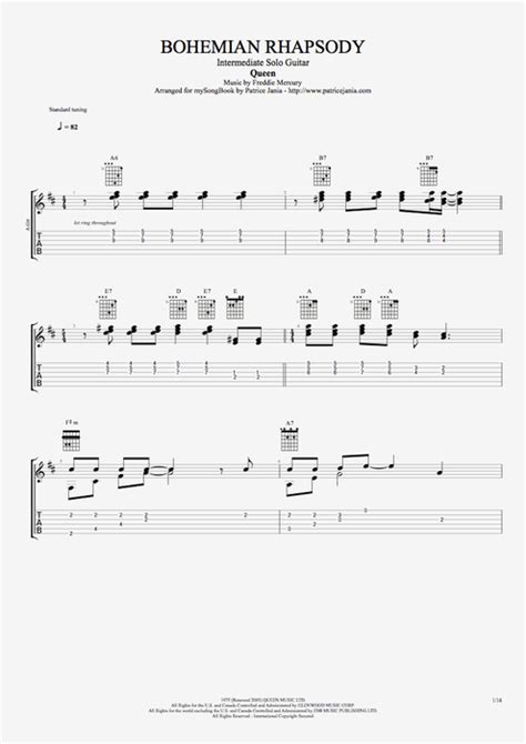 Guitar Chords Bohemian Rhapsody