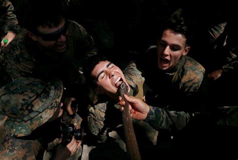 A soldier is fed snake blood during the Cobra Gold military exercise in ...