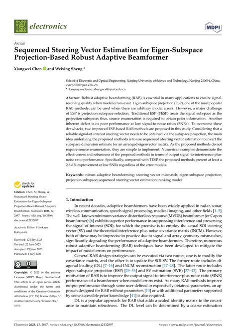 Pdf Sequenced Steering Vector Estimation For Eigen Subspace