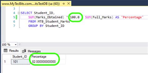 How To Calculate Percentage In An Sql Statement My Tec Bits