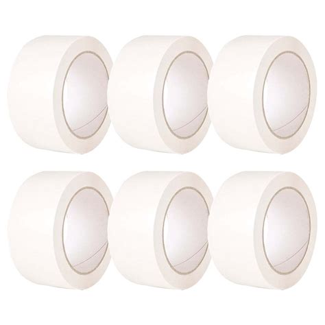 Edenpack 6 Rolls White Colour Low Noise Adhesive Tape 50MM X 66M Art