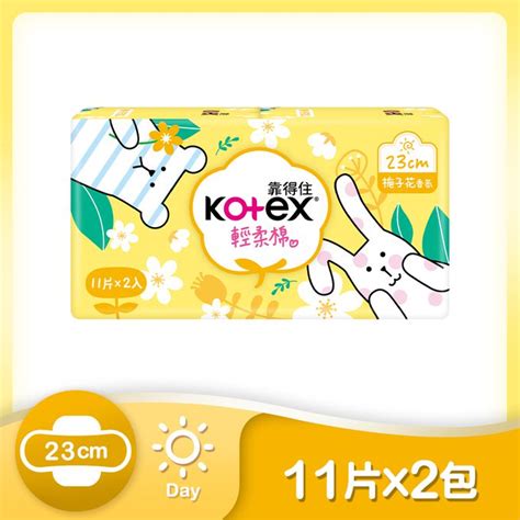 Kotex 靠得住 輕柔棉宇宙人梔子花日薄23cm 11片x2包x6組｜媽咪愛