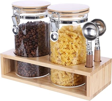 Amazon Kkc Glass Coffee And Sugar Containers With Airtight Hinged