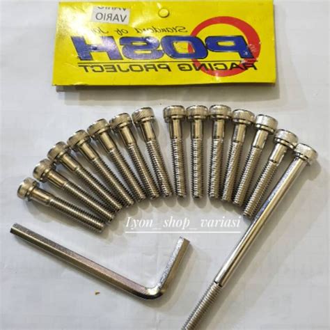 Jual Baut L Baut Blok Mesin CVT Vario Beat Scoopy Chrome Posh Shopee